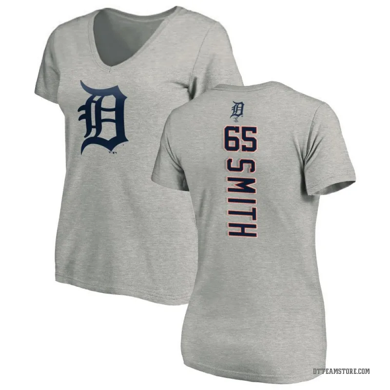 Burch Smith Women's Ash Detroit Tigers Backer Slim Fit T-Shirt -