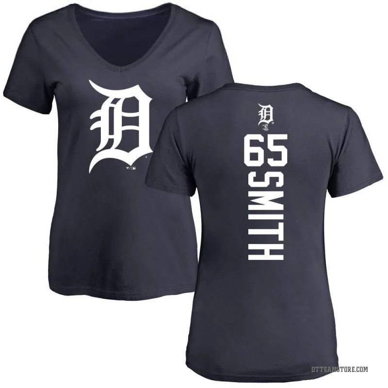 Burch Smith Women's Navy Detroit Tigers Backer Slim Fit T-Shirt -