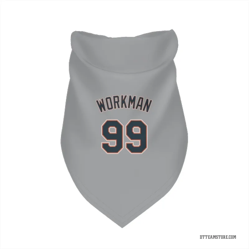 Gage Workman  Gray Detroit Tigers  Cat & Dog Pet Bandana