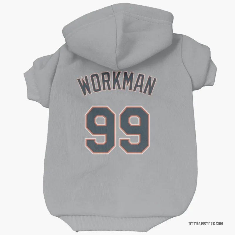Gage Workman  Gray Detroit Tigers  Cat & Dog Pet Hoodie