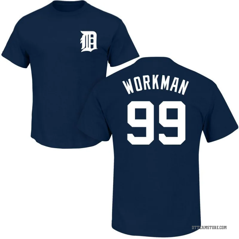 Gage Workman Men's Navy Detroit Tigers Roster T-Shirt -