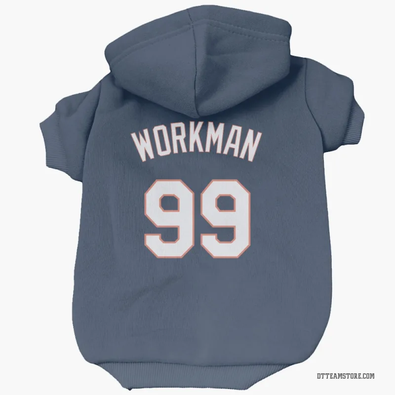 Gage Workman  Navy Detroit Tigers  Cat & Dog Pet Hoodie