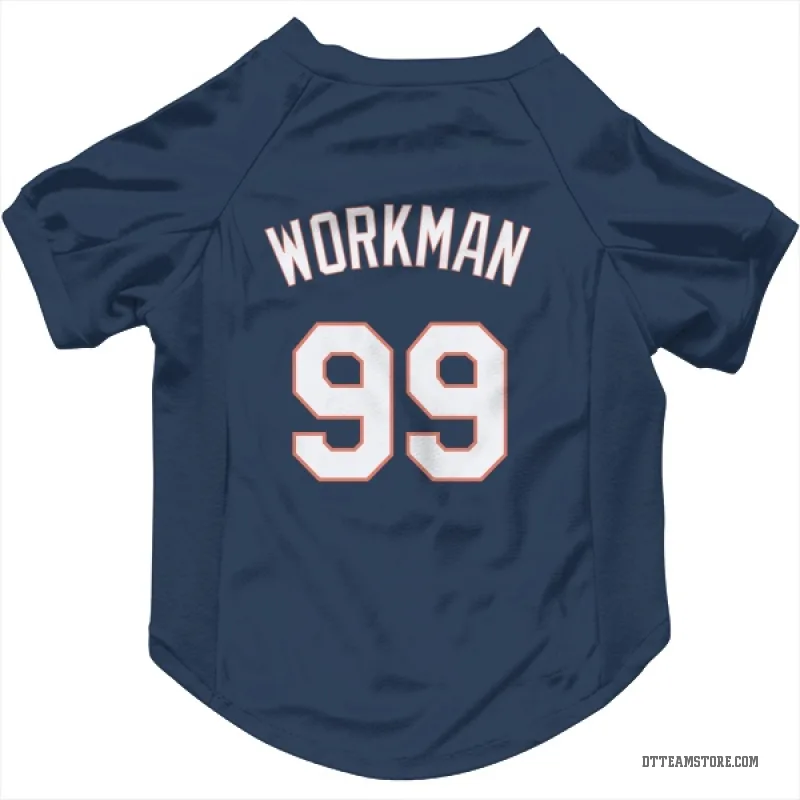 Gage Workman  Navy Detroit Tigers  Cat & Dog Pet Jersey