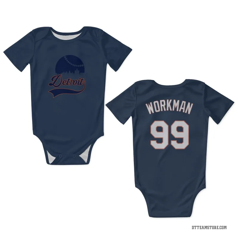 Gage Workman  Navy Detroit Tigers  Newborn & Infant Bodysuit