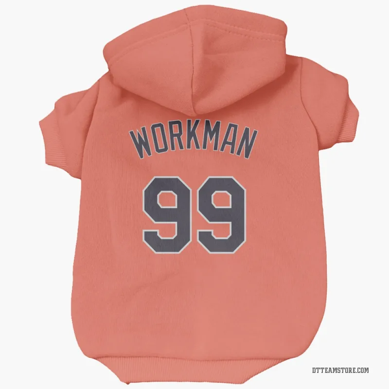 Gage Workman  Orange Detroit Tigers  Cat & Dog Pet Hoodie