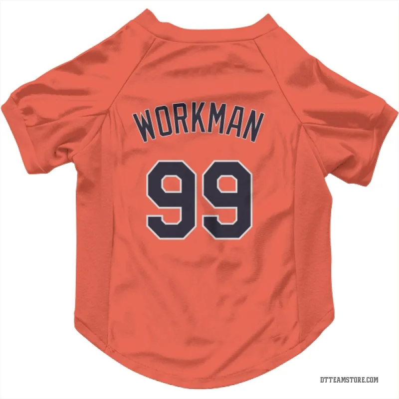 Gage Workman  Orange Detroit Tigers  Cat & Dog Pet Jersey