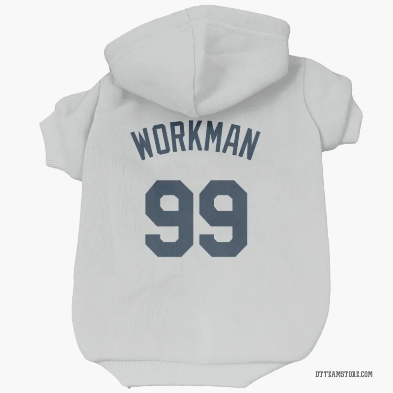 Gage Workman  White Detroit Tigers  Cat & Dog Pet Hoodie