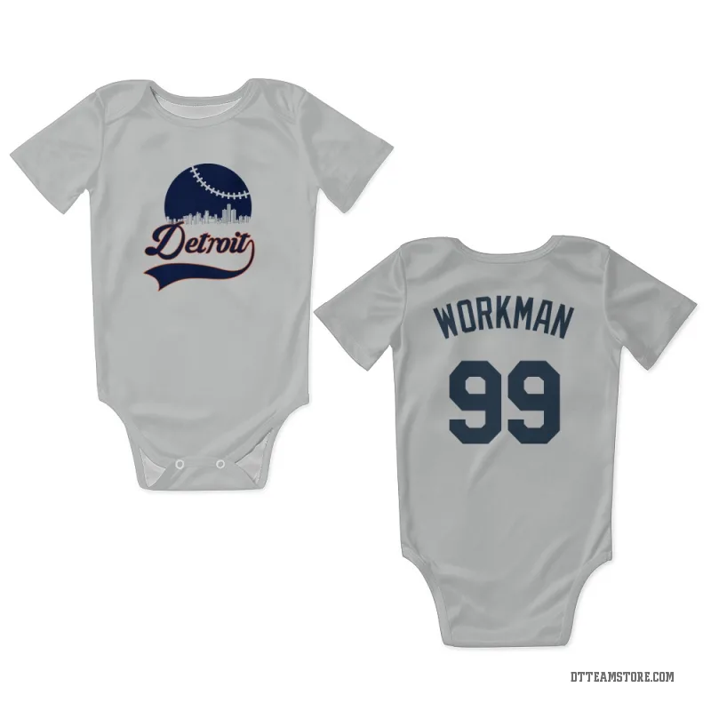 Gage Workman  White Detroit Tigers  Newborn & Infant Bodysuit