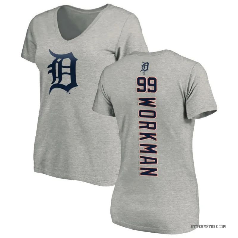 Gage Workman Women's Ash Detroit Tigers Backer Slim Fit T-Shirt -