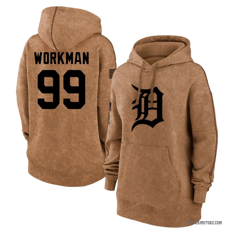 Gage Workman Women's Brown Detroit Tigers 2023 Salute to Service Pullover Hoodie