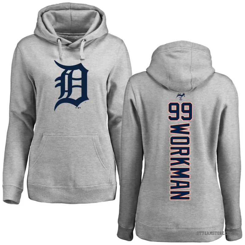 Gage Workman Women's Detroit Tigers Ash Backer Pullover Hoodie