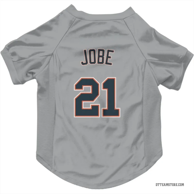 Jackson Jobe  Gray Detroit Tigers  Cat & Dog Pet Jersey