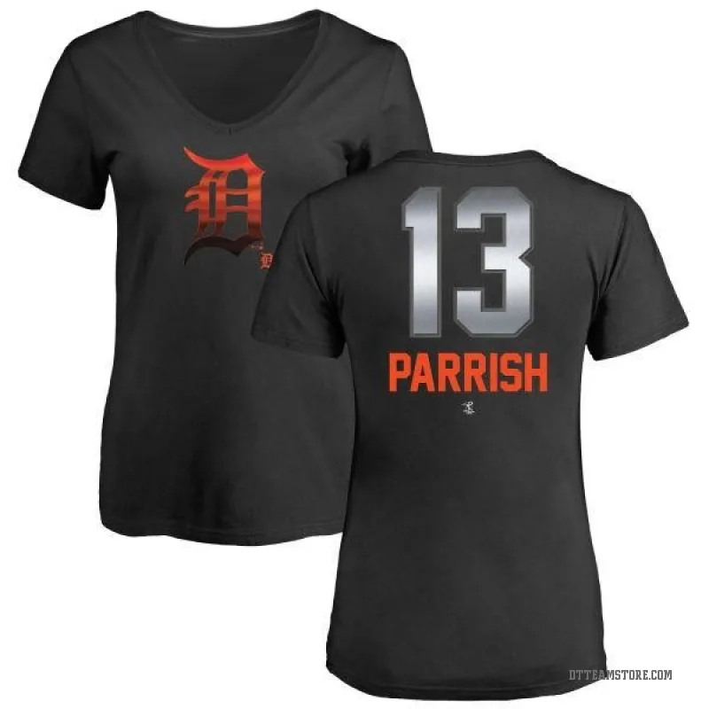 Lance Parrish Women's Black Detroit Tigers Midnight Mascot V-Neck T-Shirt -