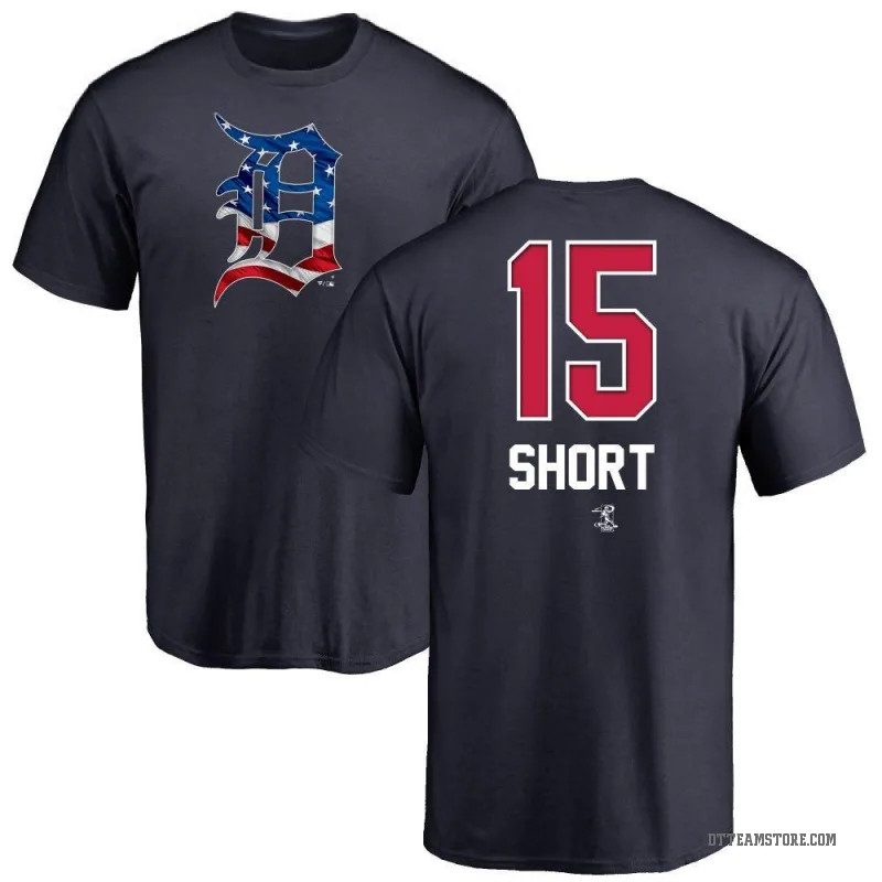 Zack Short Men's Navy Detroit Tigers Name and Number Banner Wave T-Shirt -