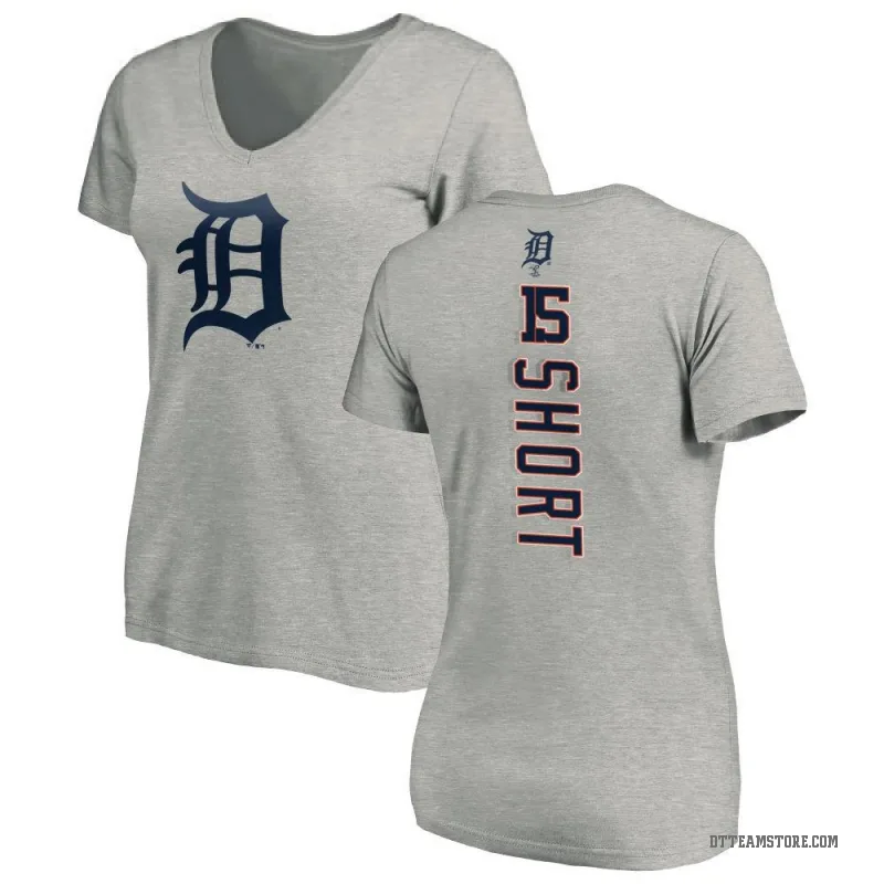 Zack Short Women's Ash Detroit Tigers Backer Slim Fit T-Shirt -