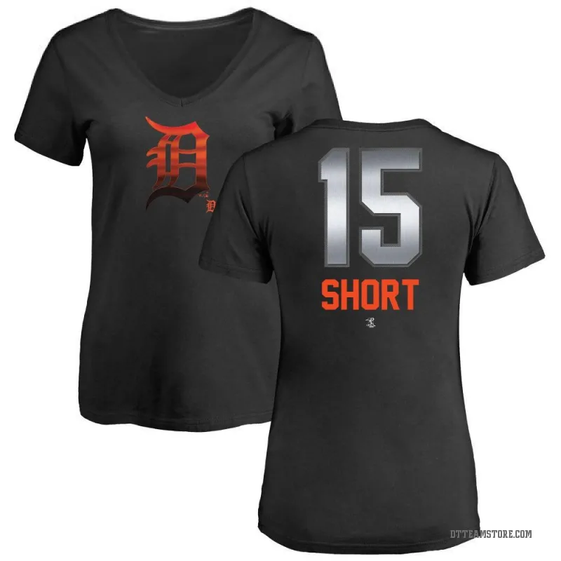 Zack Short Women's Black Detroit Tigers Midnight Mascot V-Neck T-Shirt -